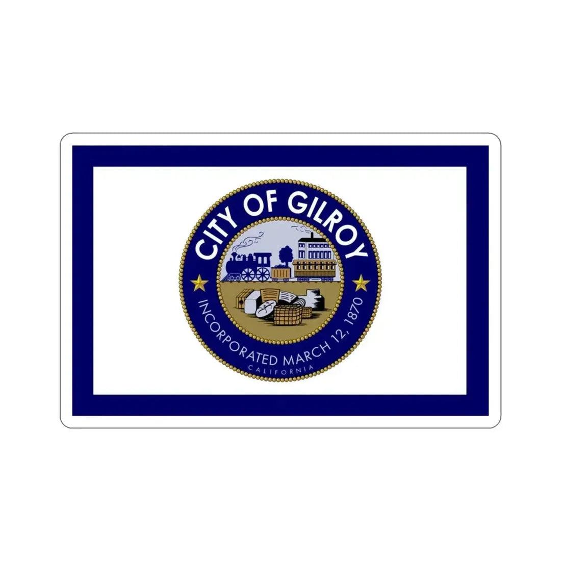 Flag of Gilroy California USA STICKER Vinyl Die-Cut Decal - The Sticker Space