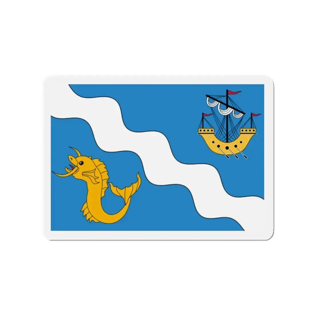 Flag of Gżira Malta - Refrigerator Magnet 2 Inch - The Sticker Space