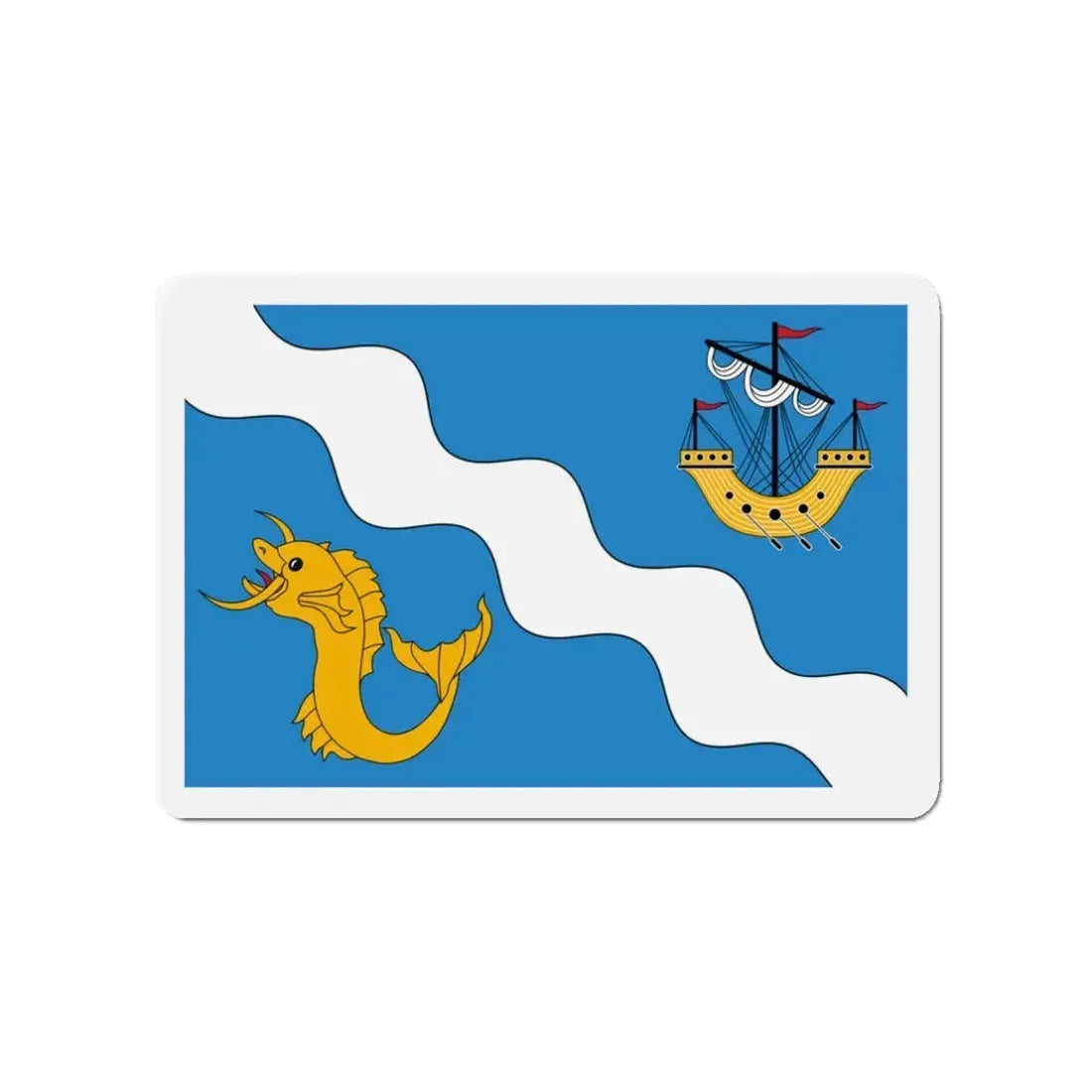 Flag of Gżira Malta - Refrigerator Magnet 3 Inch - The Sticker Space