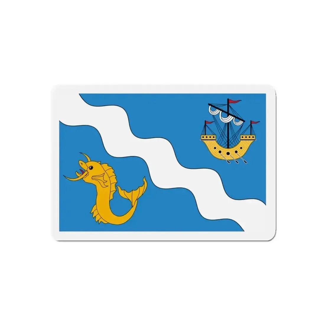 Flag of Gżira Malta - Refrigerator Magnet - The Sticker Space