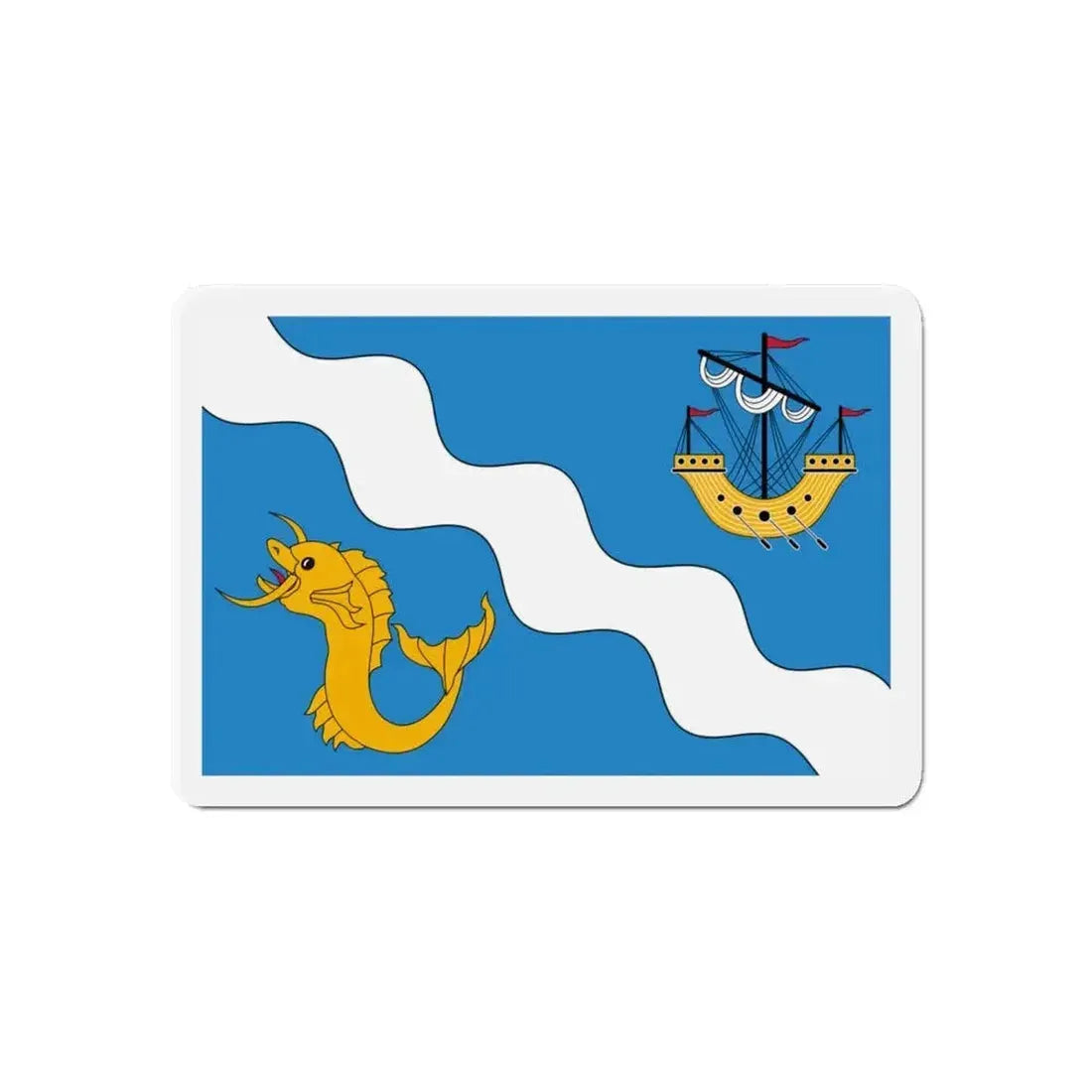 Flag of Gżira Malta - Refrigerator Magnet - The Sticker Space
