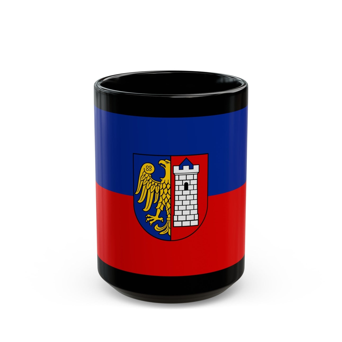 Flag of Gliwice Poland - Black Coffee Mug-15oz-The Sticker Space