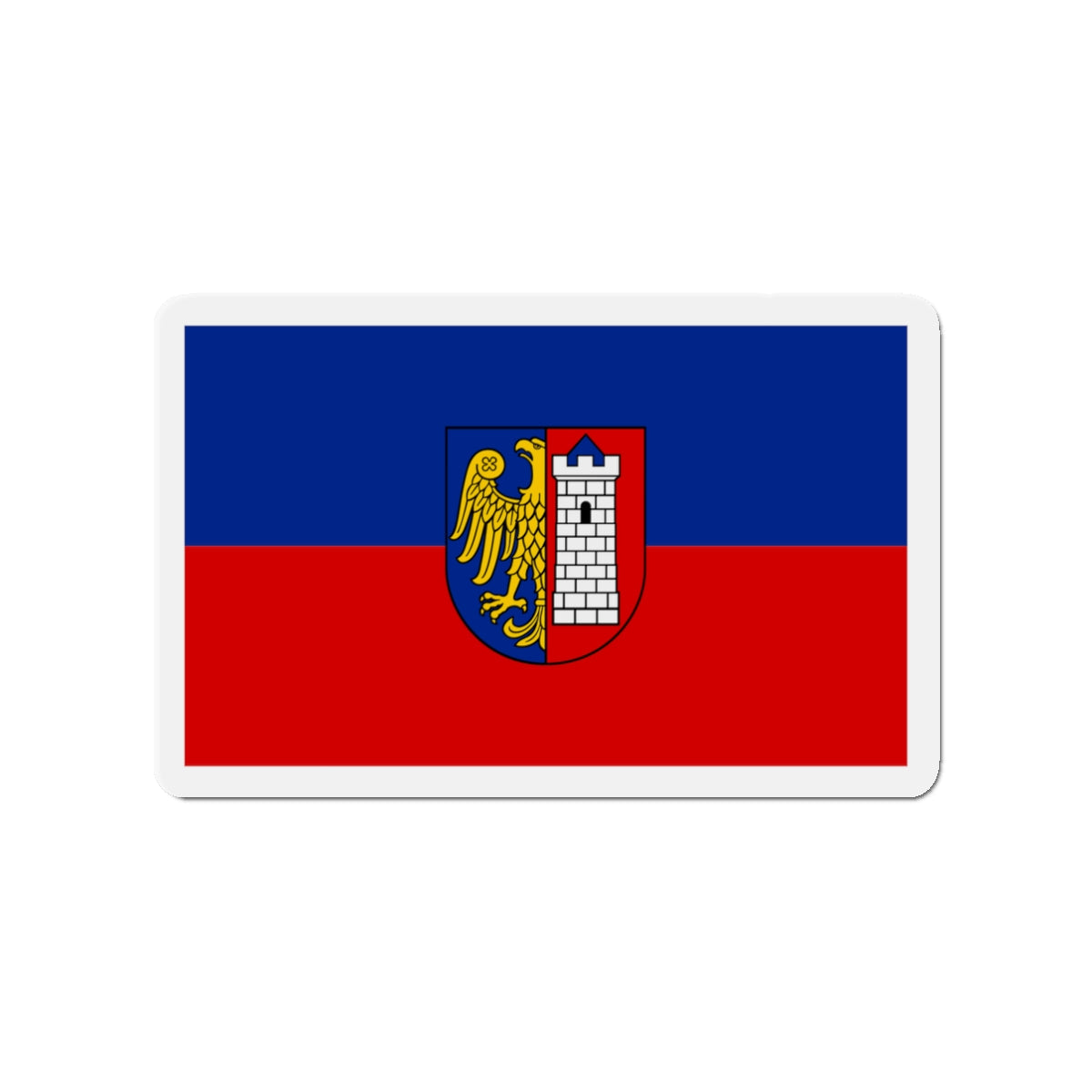 Flag of Gliwice Poland - Die-Cut Magnet-3" x 3"-The Sticker Space