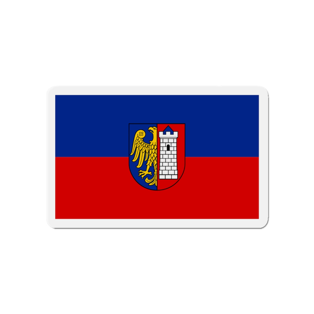 Flag of Gliwice Poland - Die-Cut Magnet-4" x 4"-The Sticker Space