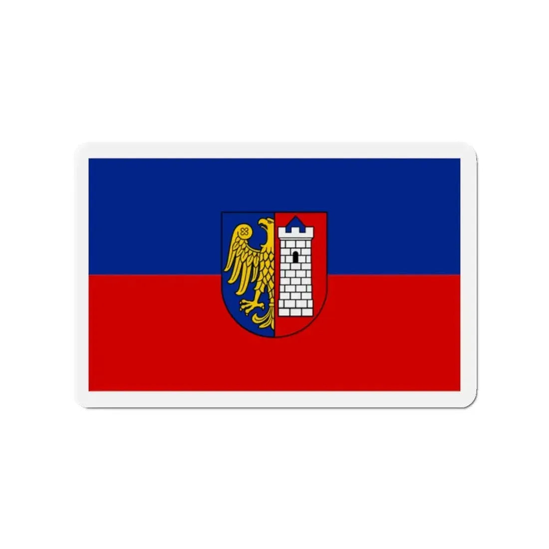 Flag of Gliwice Poland - Refrigerator Magnet 2 Inch - The Sticker Space