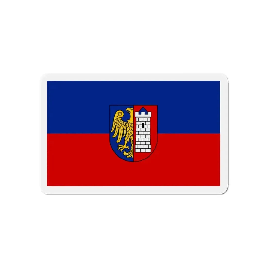 Flag of Gliwice Poland - Refrigerator Magnet 4 Inch - The Sticker Space