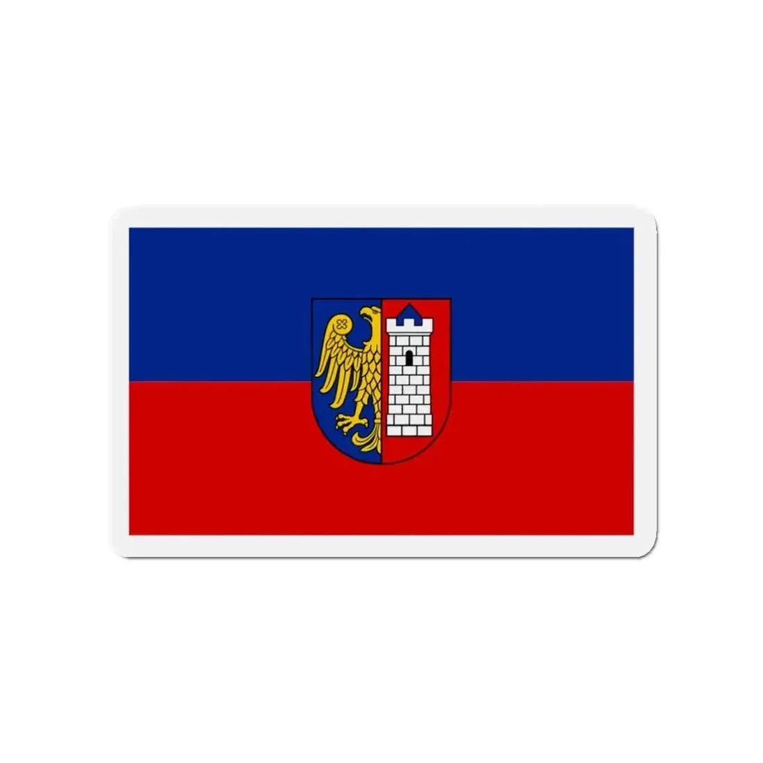Flag of Gliwice Poland - Refrigerator Magnet - The Sticker Space
