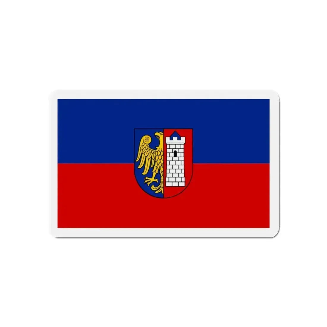 Flag of Gliwice Poland - Refrigerator Magnet - The Sticker Space