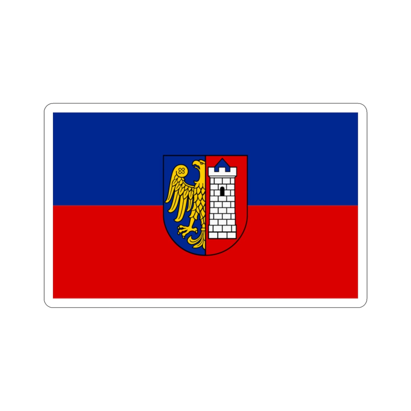 Flag of Gliwice Poland STICKER Vinyl Die-Cut Decal-2 Inch-The Sticker Space