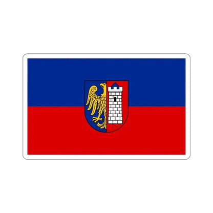 Flag of Gliwice Poland STICKER Vinyl Die-Cut Decal 4 Inch - The Sticker Space