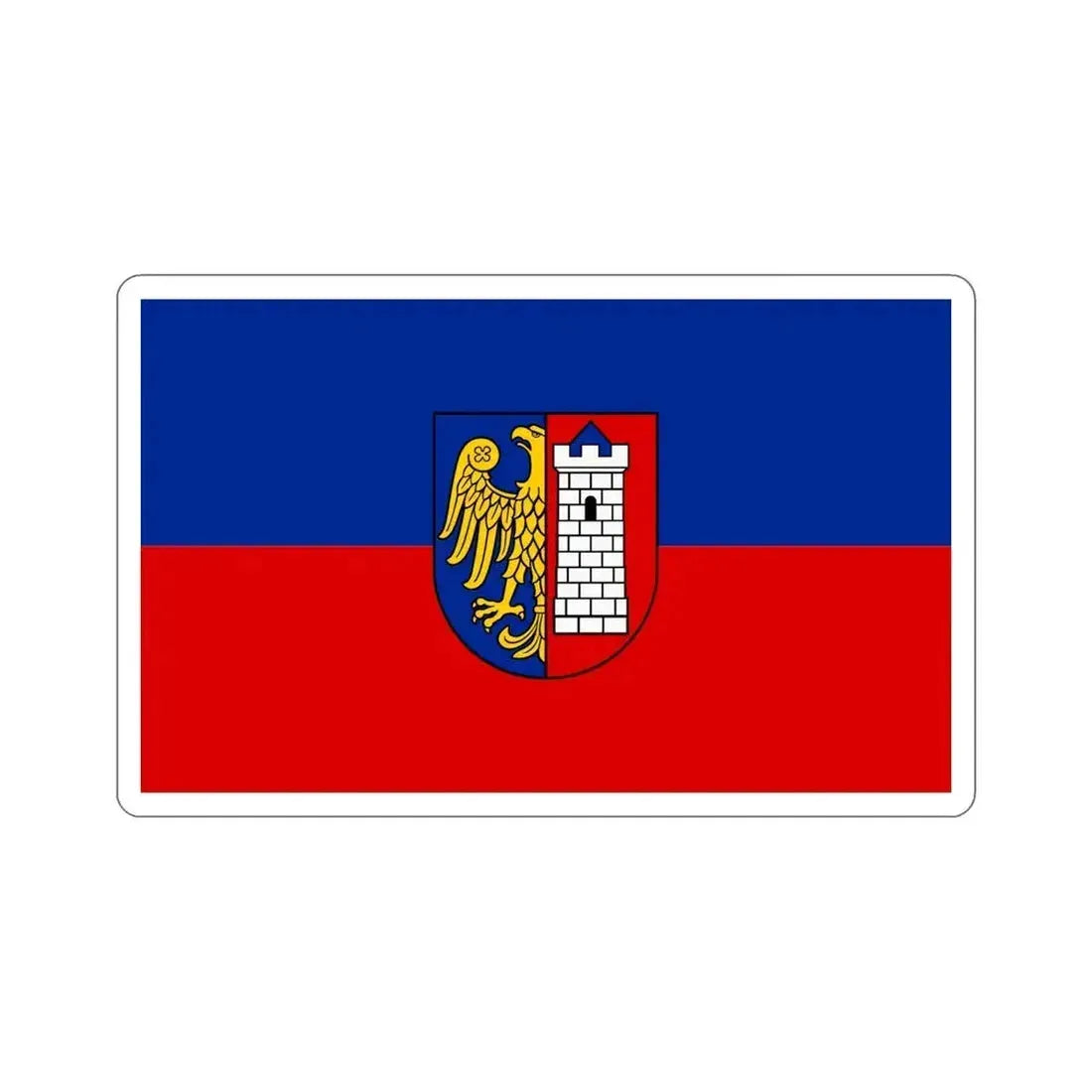 Flag of Gliwice Poland STICKER Vinyl Die-Cut Decal 6 Inch - The Sticker Space
