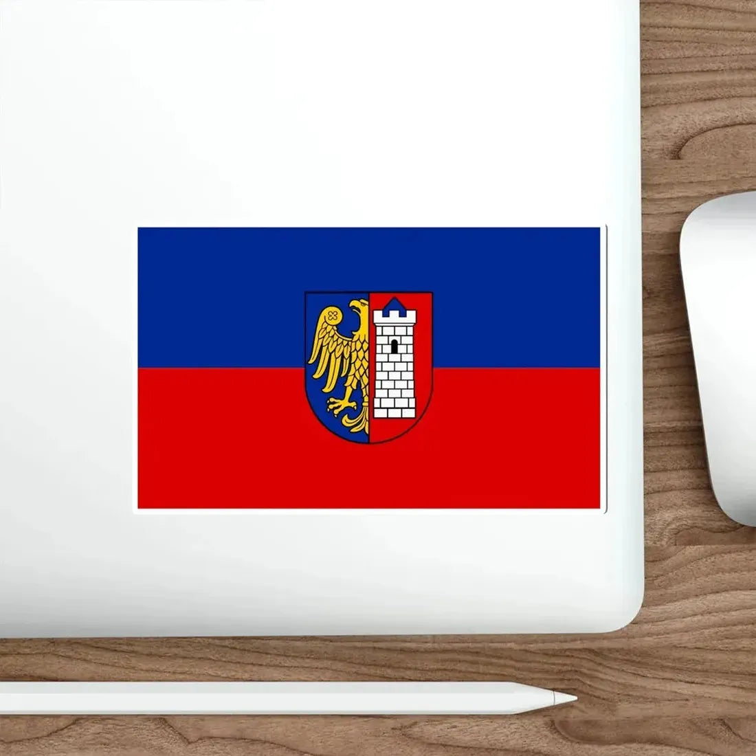 Flag of Gliwice Poland STICKER Vinyl Die-Cut Decal - The Sticker Space