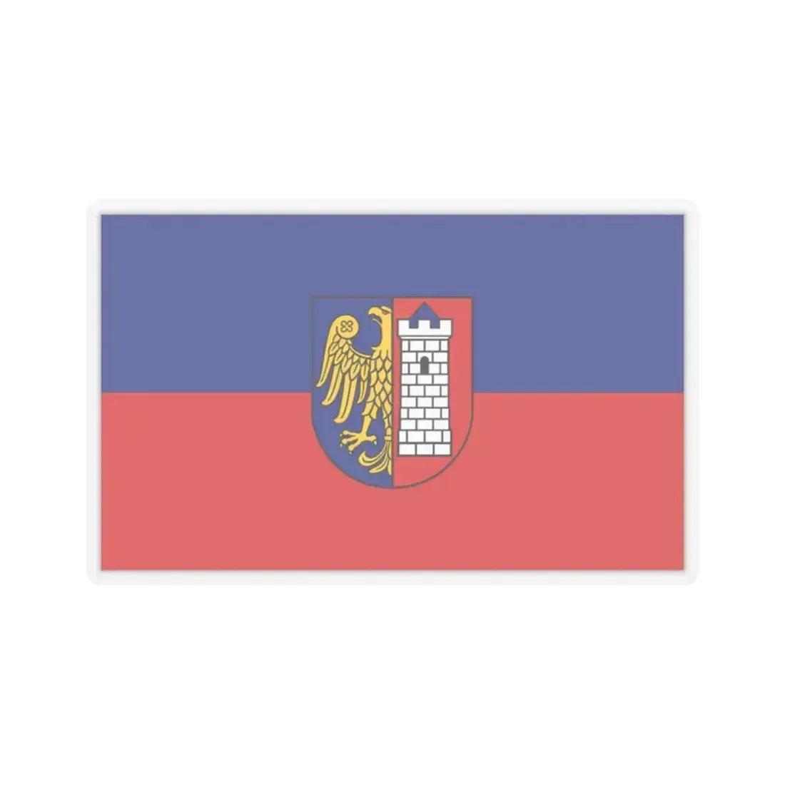 Flag of Gliwice Poland - STICKER Vinyl Kiss-Cut Decal 2 Inch Transparent - The Sticker Space