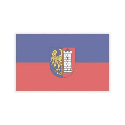 Flag of Gliwice Poland - STICKER Vinyl Kiss-Cut Decal 2 Inch Transparent - The Sticker Space