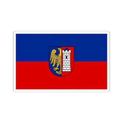 Flag of Gliwice Poland - STICKER Vinyl Kiss-Cut Decal 3 Inch White - The Sticker Space
