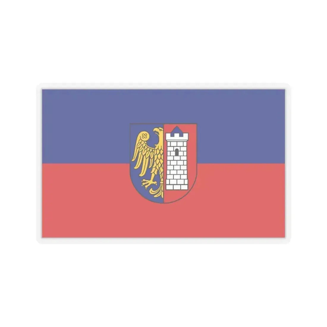 Flag of Gliwice Poland - STICKER Vinyl Kiss-Cut Decal 4 Inch Transparent - The Sticker Space