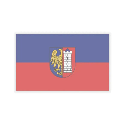 Flag of Gliwice Poland - STICKER Vinyl Kiss-Cut Decal 4 Inch Transparent - The Sticker Space