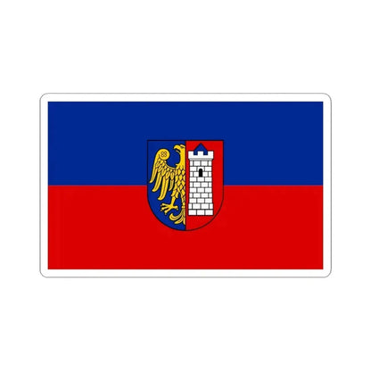 Flag of Gliwice Poland - STICKER Vinyl Kiss-Cut Decal 4 Inch White - The Sticker Space