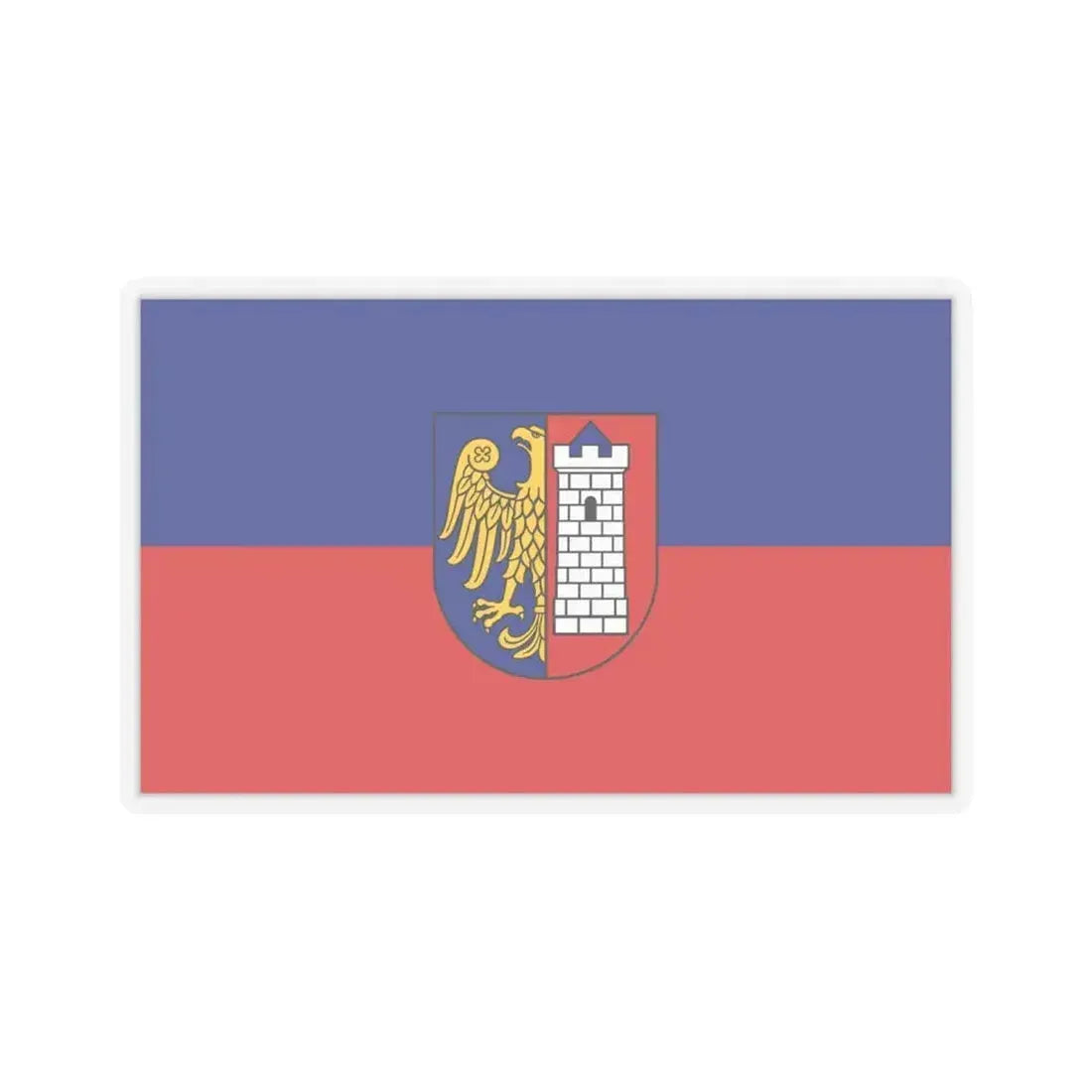 Flag of Gliwice Poland - STICKER Vinyl Kiss-Cut Decal 6 Inch Transparent - The Sticker Space