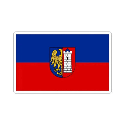 Flag of Gliwice Poland - STICKER Vinyl Kiss-Cut Decal 6 Inch White - The Sticker Space