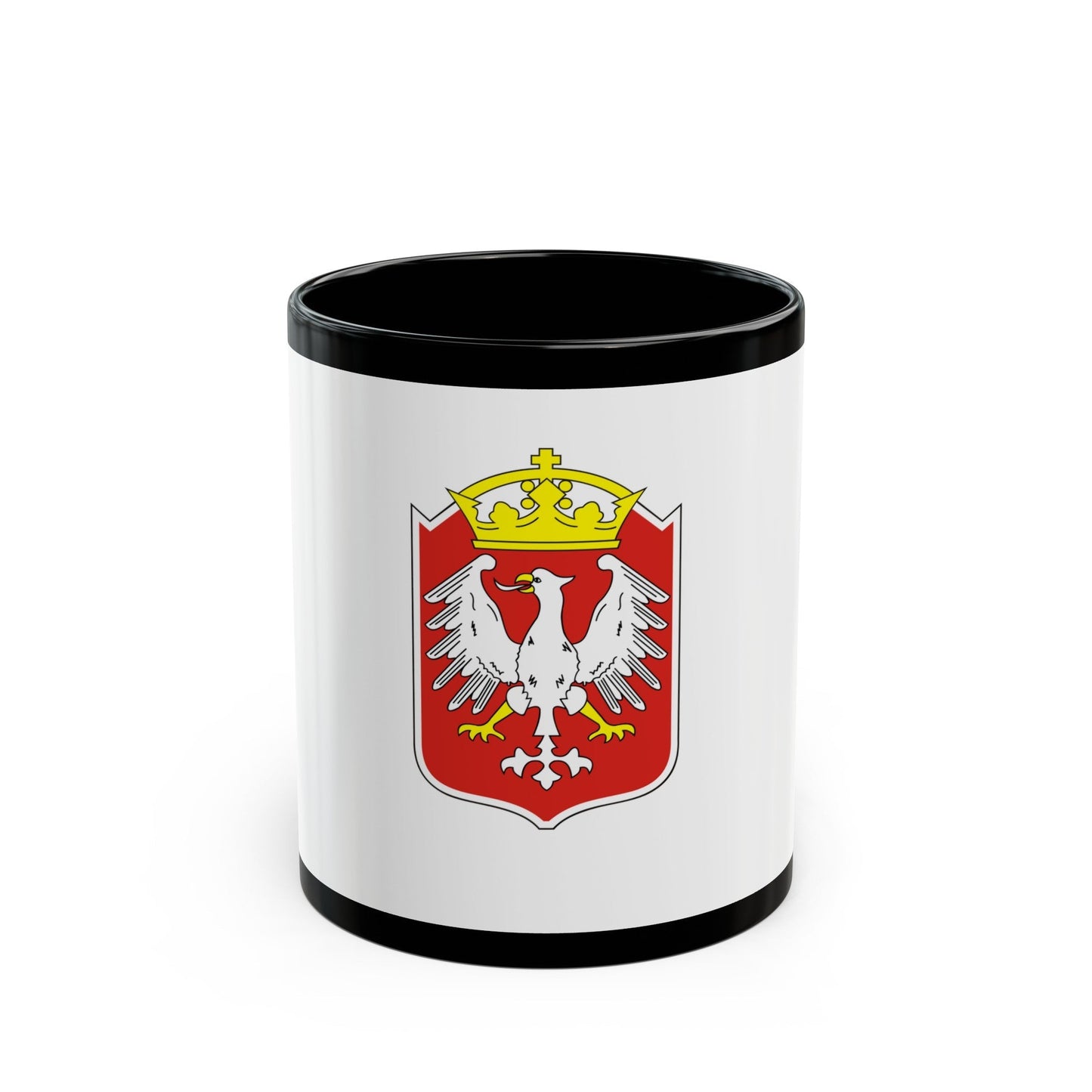 Flag of Gniezno Poland - Black Coffee Mug-11oz-The Sticker Space