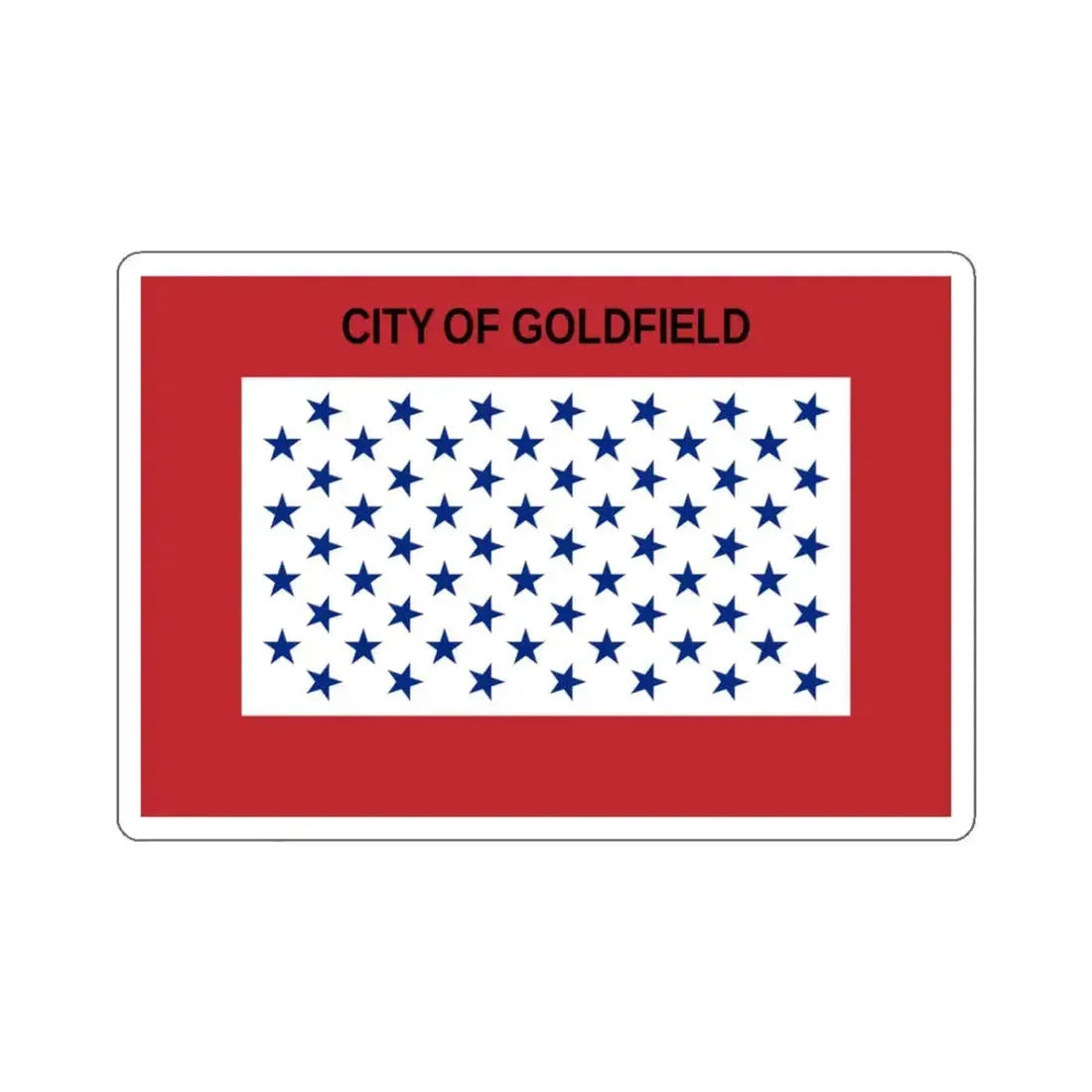 Flag of Goldfield, Colorado - STICKER Vinyl Kiss-Cut Decal 3 Inch White - The Sticker Space