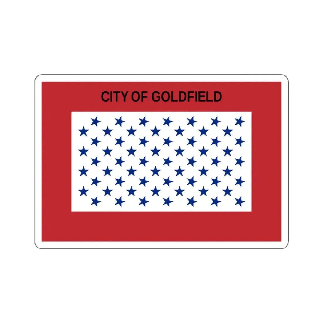 Flag of Goldfield, Colorado - STICKER Vinyl Kiss-Cut Decal 4 Inch White - The Sticker Space