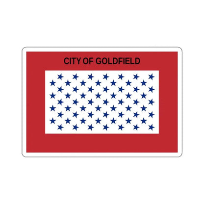 Flag of Goldfield, Colorado - STICKER Vinyl Kiss-Cut Decal 4 Inch White - The Sticker Space