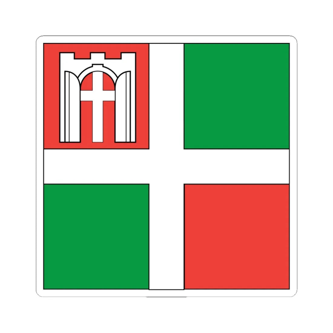 Flag of Gorohiv (Ukraine) STICKER Vinyl Kiss-Cut Decal 4 Inch White - The Sticker Space