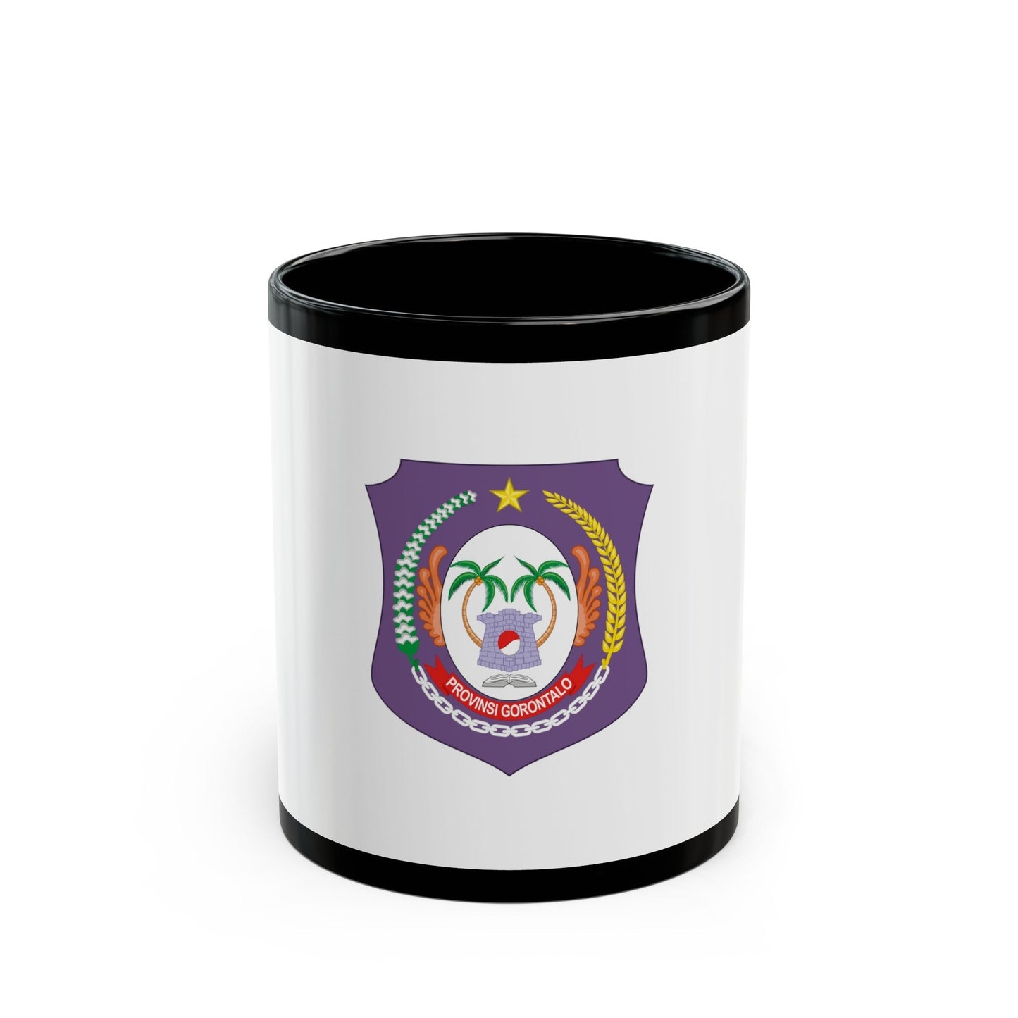 Flag of Gorontalo Indonesia - Black Coffee Mug-11oz-The Sticker Space