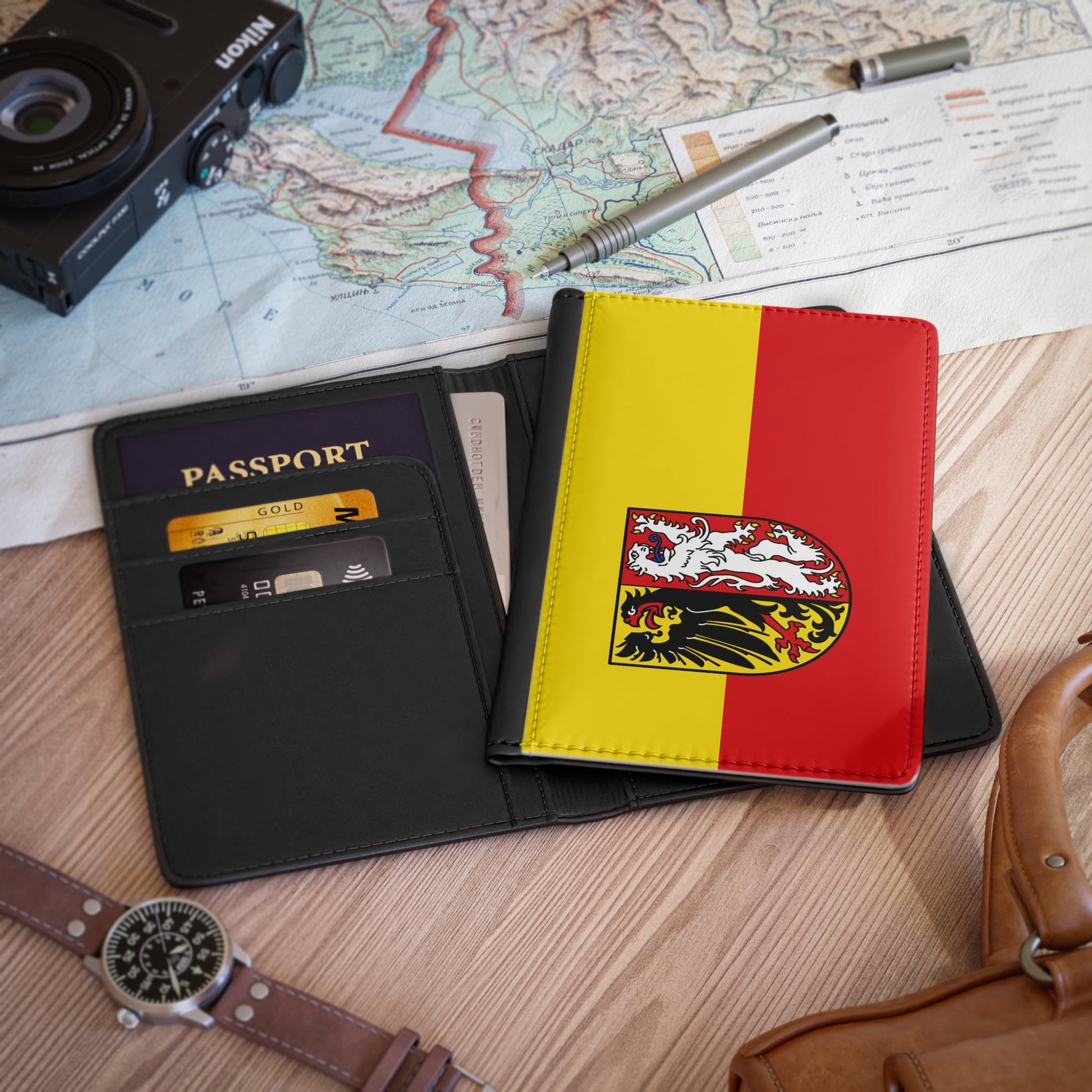 Flag of Goslar Germany - Passport Holder-3.9" x 5.8"-The Sticker Space