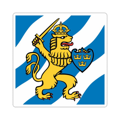 Flag of Gothenburg (Sweden) STICKER Vinyl Kiss-Cut Decal 2 Inch White - The Sticker Space