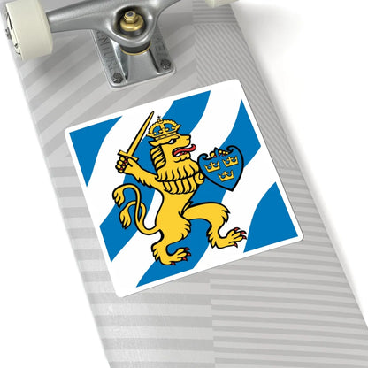 Flag of Gothenburg (Sweden) STICKER Vinyl Kiss-Cut Decal - The Sticker Space