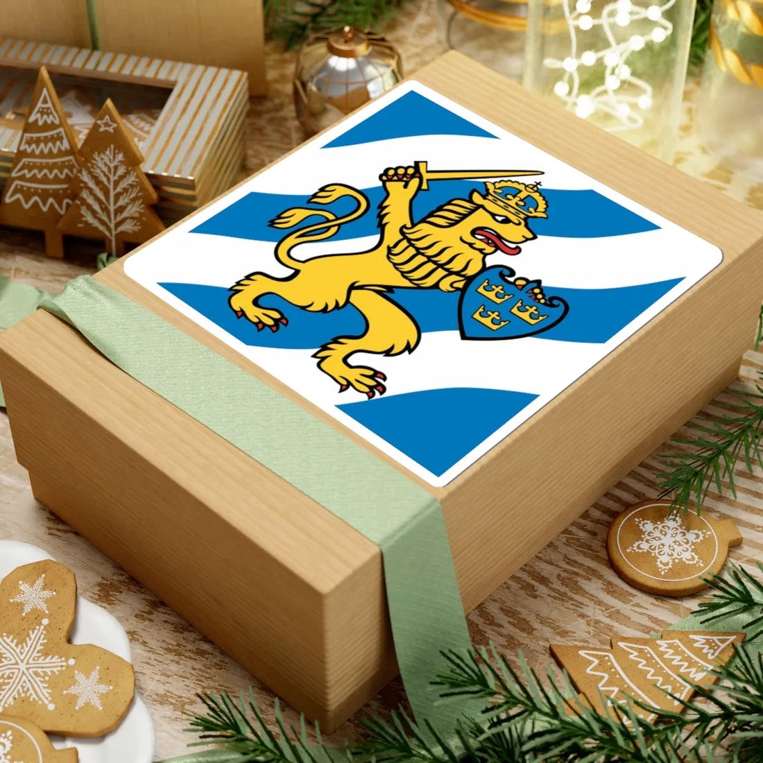 Flag of Gothenburg (Sweden) STICKER Vinyl Kiss-Cut Decal - The Sticker Space
