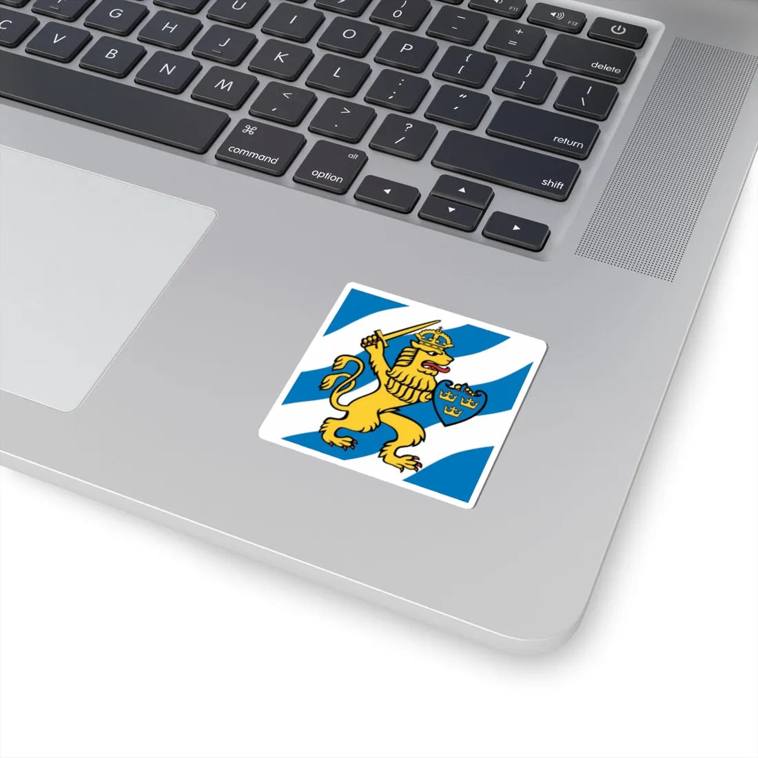 Flag of Gothenburg (Sweden) STICKER Vinyl Kiss-Cut Decal - The Sticker Space