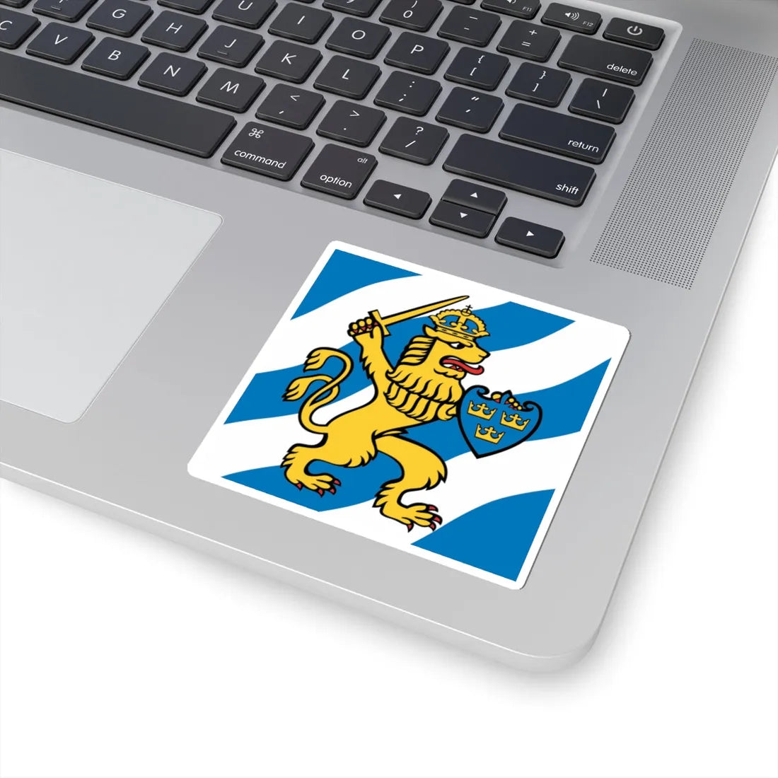 Flag of Gothenburg (Sweden) STICKER Vinyl Kiss-Cut Decal - The Sticker Space