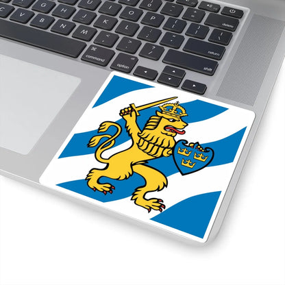 Flag of Gothenburg (Sweden) STICKER Vinyl Kiss-Cut Decal - The Sticker Space