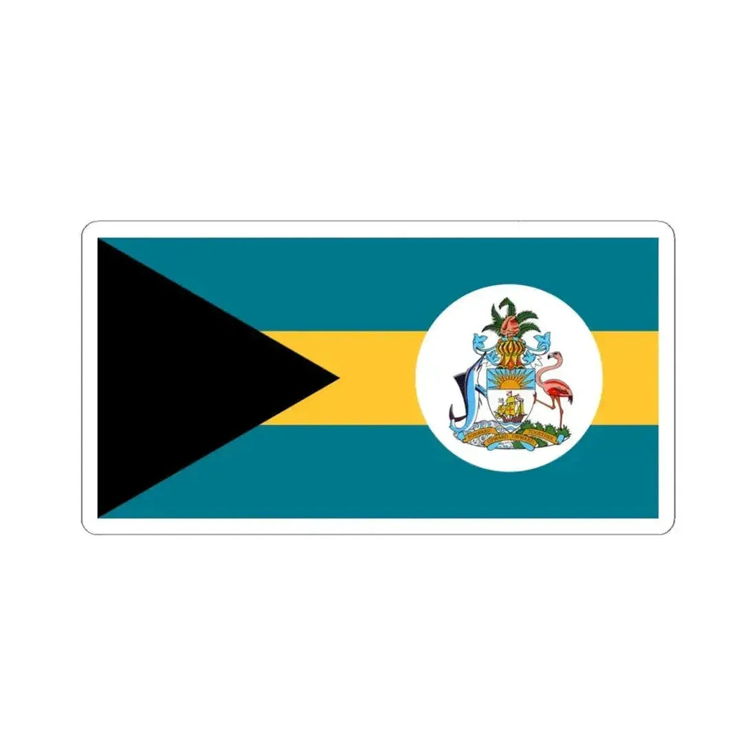 Flag of government ministers of the Bahamas (Bahamas) STICKER Vinyl Kiss-Cut Decal 4 Inch White - The Sticker Space