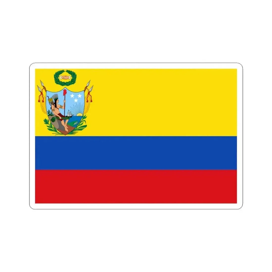 Flag of Gran Colombia 1819-1820 (Colombia) STICKER Vinyl Kiss-Cut Decal 3 Inch White - The Sticker Space