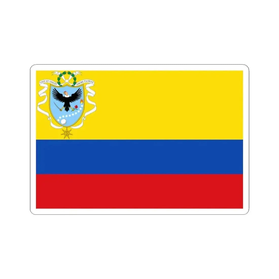 Flag of Gran Colombia 1820-1821 (Colombia) STICKER Vinyl Kiss-Cut Decal 4 Inch White - The Sticker Space