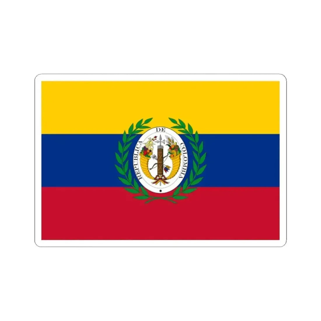 Flag of Gran Colombia (Colombia) STICKER Vinyl Kiss-Cut Decal 2 Inch White - The Sticker Space