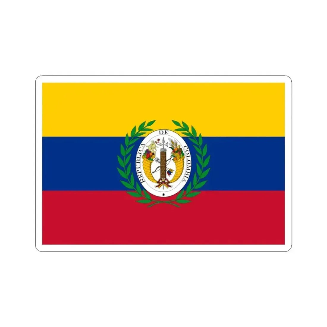Flag of Gran Colombia (Colombia) STICKER Vinyl Kiss-Cut Decal 3 Inch White - The Sticker Space