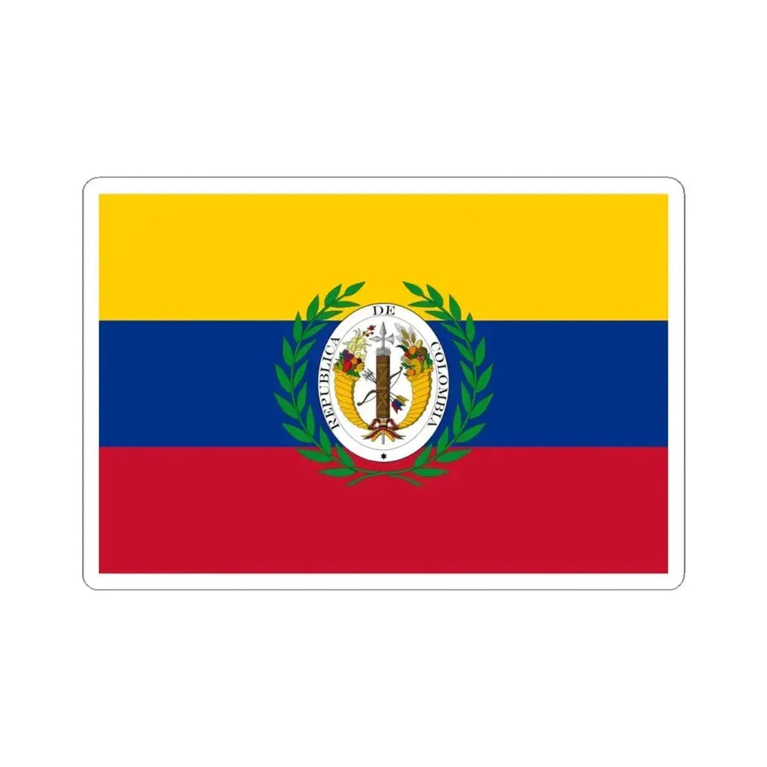 Flag of Gran Colombia (Colombia) STICKER Vinyl Kiss-Cut Decal 4 Inch White - The Sticker Space