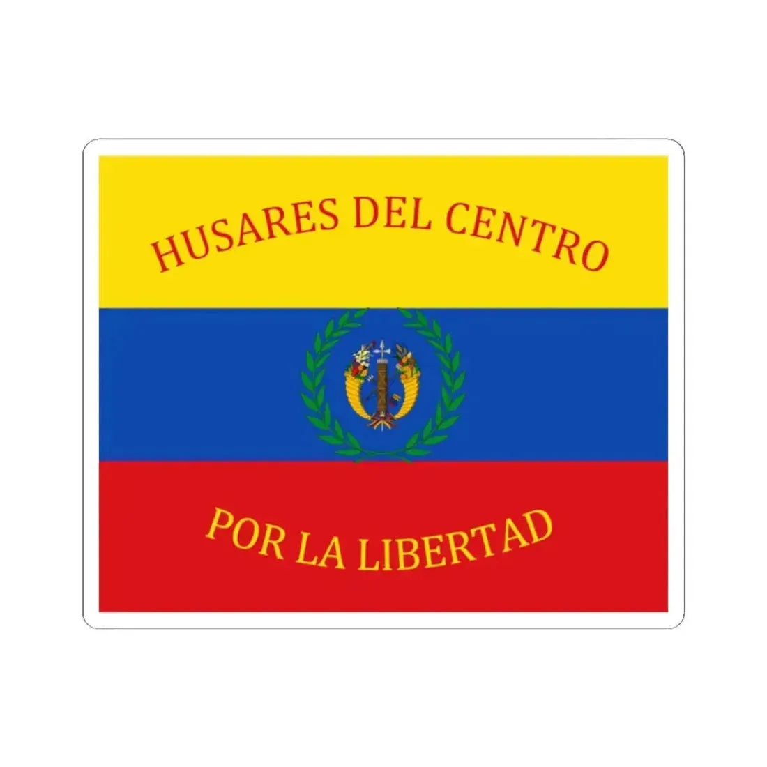 Flag of Gran Colombia Husares del Centro (Colombia) STICKER Vinyl Kiss-Cut Decal 2 Inch White - The Sticker Space