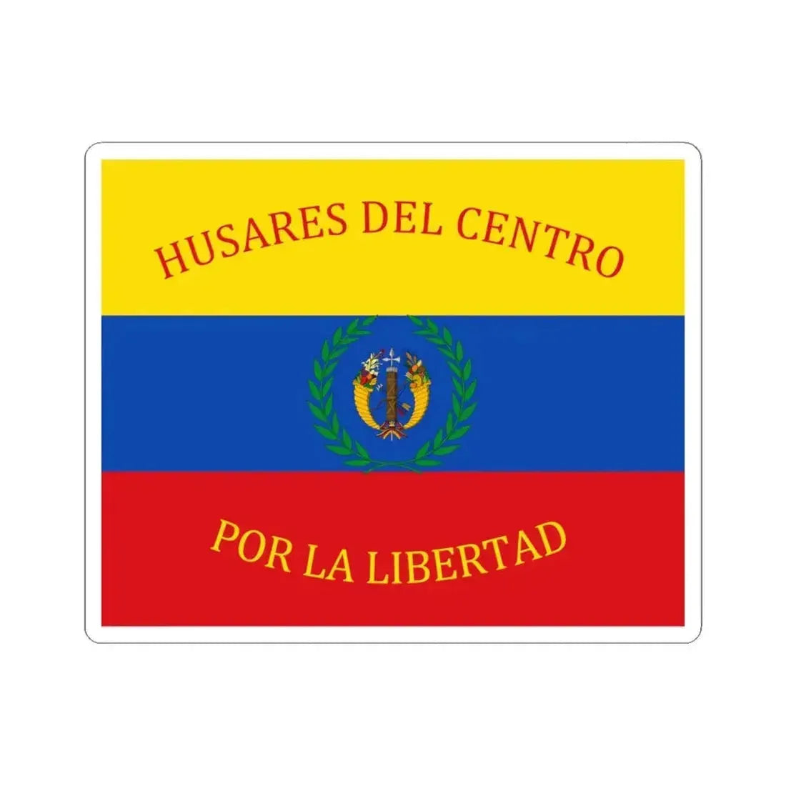 Flag of Gran Colombia Husares del Centro (Colombia) STICKER Vinyl Kiss-Cut Decal 6 Inch White - The Sticker Space