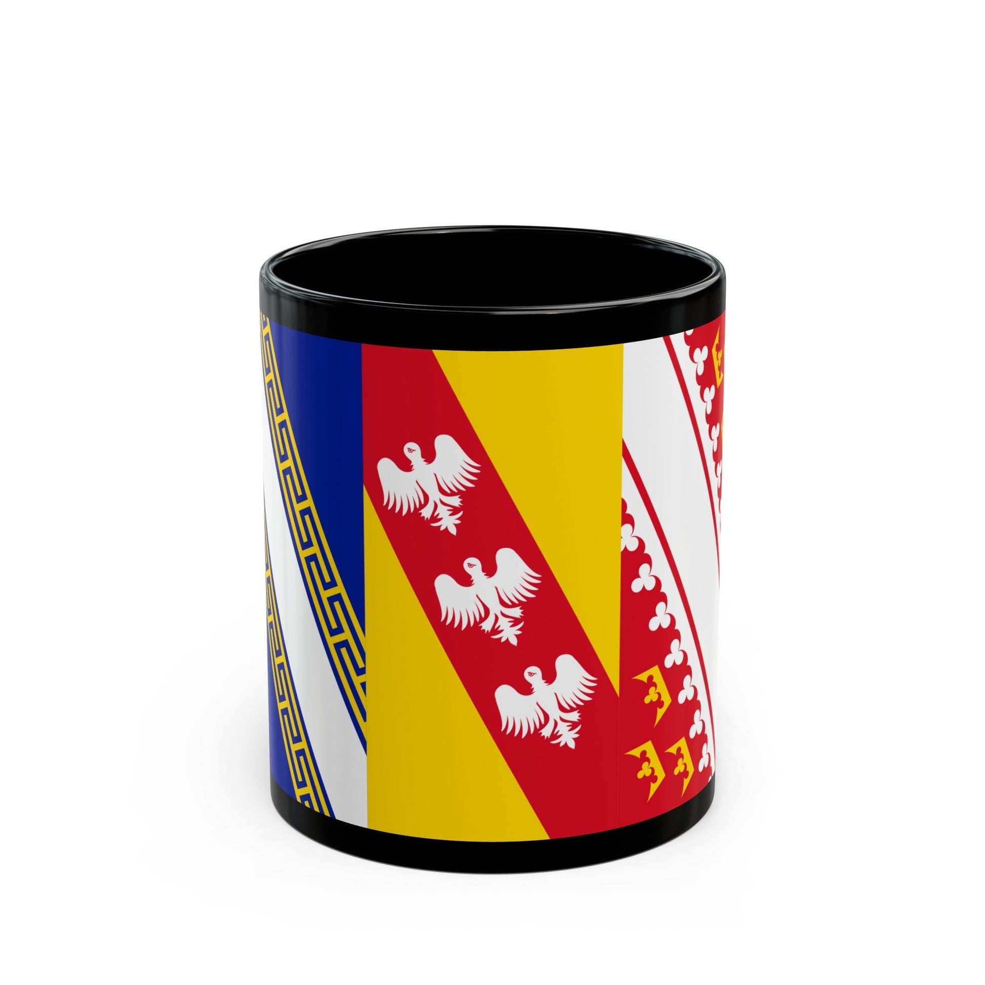 Flag of Grand Est France 2 - Black Coffee Mug-11oz-The Sticker Space