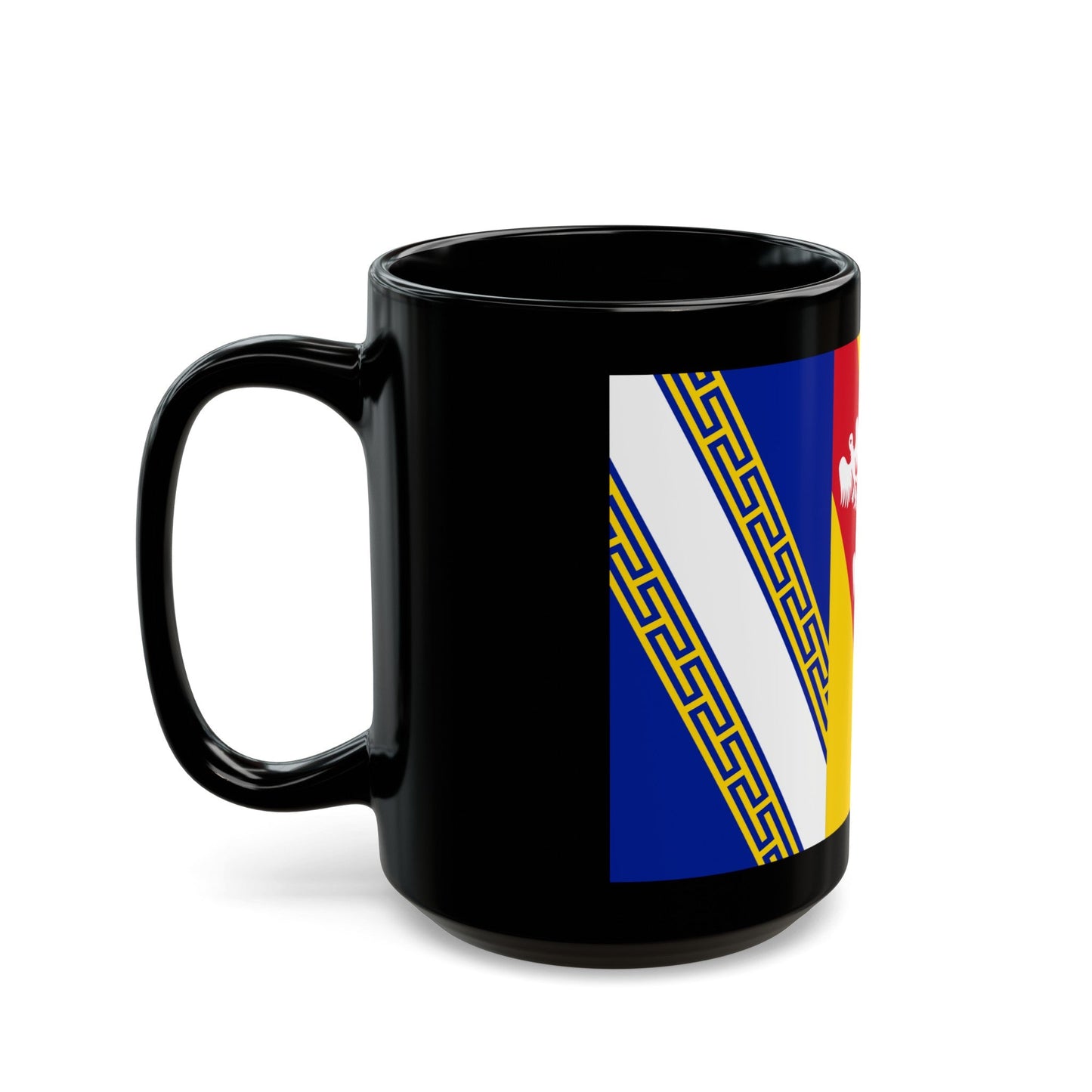 Flag of Grand Est France 2 - Black Coffee Mug-The Sticker Space