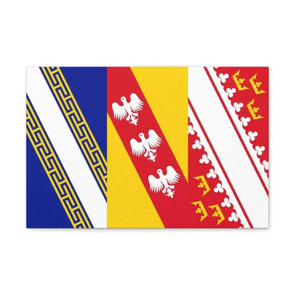 Flag of Grand Est France 2 - Canvas Wall Art 18″ x 12″ 1.25" - The Sticker Space