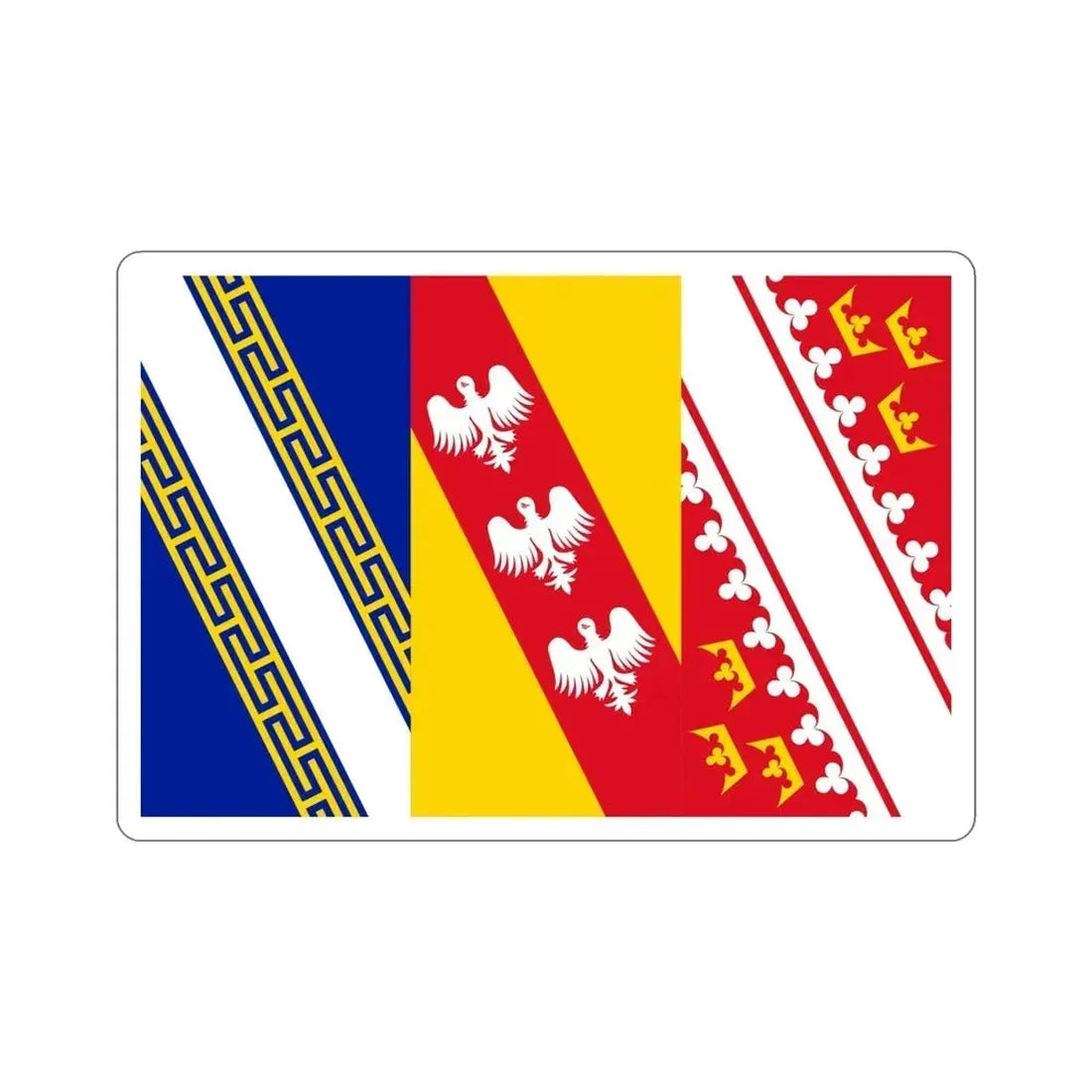 Flag of Grand Est France 2 STICKER Vinyl Die-Cut Decal 5 Inch - The Sticker Space