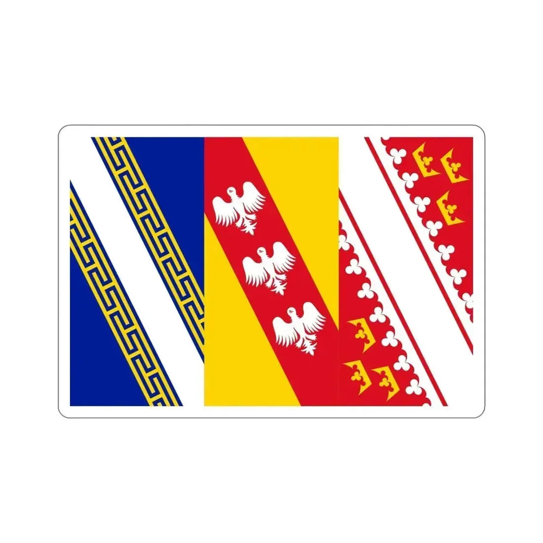 Flag of Grand Est France 2 STICKER Vinyl Die-Cut Decal - The Sticker Space